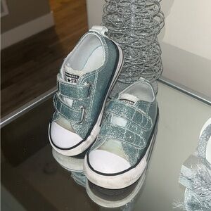 Converse Kids' Teal Glitter Sneakers